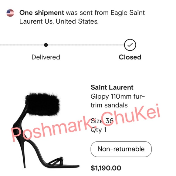 Saint Laurent Gippy 110mm fur-trim high heels
